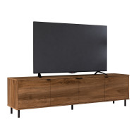 Meuble TV 80 Pouces 4 Portes 4 Niches Châtaignier L 183 H 49 P 38 cm