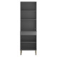 Colonne de Cuisine Micro-Onde Grise 2 Portes 5 Niches L 60 H 193 P 53.5 cm