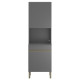 Colonne de Cuisine Micro-Onde Grise 2 Portes 5 Niches L 60 H 193 P 53.5 cm