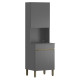 Colonne de Cuisine Micro-Onde Grise 2 Portes 5 Niches L 60 H 193 P 53.5 cm