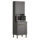Colonne de Cuisine Micro-Onde Grise 2 Portes 5 Niches L 60 H 193 P 53.5 cm