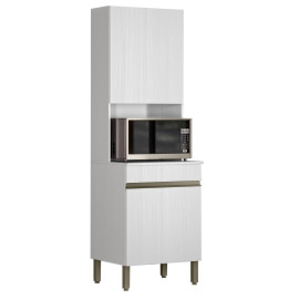 Colonne de Cuisine Micro-Onde Blanc 2 Portes 5 Niches L 60 H 193 P 53.5 cm