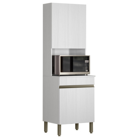 Colonne de Cuisine Micro-Onde Blanc 2 Portes 5 Niches L 60 H 193 P 53.5 cm