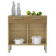 Buffet Bas Meuble Cuisine 2 Portes 2 Tiroirs Chêne et Blanc