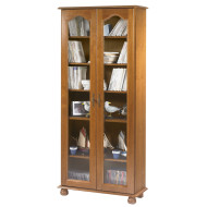 Bibliothèque 2 portes vitrées chêne 6201VAR