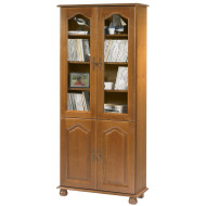 Bibliothèque 4 Portes Chêne Rustique 6 Niches L 82.4 H 182.2 P 33 cm