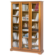 Bibliothèque 3 portes vitrées Louis Philippe 7301V
