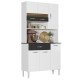 Buffet 6 Portes 1 Tiroir 7 Niches Blanc et Noir Vogue L 90.9 H 176 P 36.3 cm