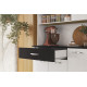 Buffet 6 Portes 1 Tiroir 7 Niches Blanc et Noir Vogue L 90.9 H 176 P 36.3 cm