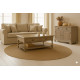 Table Basse Taupe 2 Tiroirs Va-et-Vient 1 Niche L 100 H 38 P 70 cm