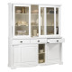Vaisselier Blanc 6 Portes Coulissantes 3 Tiroirs 10 Niches L 178.6 H 199 P 42.3 cm