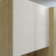 Buffet 5 Portes 9 Niches Chêne et Blanc Ecru MELISSA L 91.5 H 176 P 36.3 cm