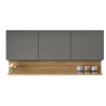 Haut de cuisine  3 Portes 4 Niches Chêne et Gris L 120 H 67 P 53.3 cm