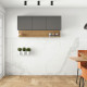 Cuisine Equipée 6 Portes 1 Tiroir Chêne et Gris Largeur 120 cm