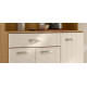 Buffet 6 Portes 1 Tiroir 7 Niches Chêne et Blanc Ecru L 90 H 173.5 P 36.3 cm