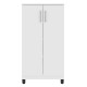 Armoire Multifonctions 2 portes 4 Niches Blanche L 63.7 H 121.2 P 33.5 cm