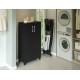 Armoire Multifonctions 2 portes 4 Niches Noire L 63.7 H 121.2 P 33.5 cm