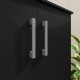Armoire Multifonctions 2 portes 4 Niches Noire L 63.7 H 121.2 P 33.5 cm