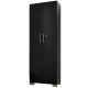 Armoire Multifonctions 2 portes 5 Niches Noire L 63 H 180 P 35 cm