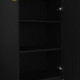 Armoire Multifonctions 2 portes 5 Niches Noire L 63 H 180 P 35 cm
