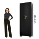 Armoire Multifonctions 2 portes 5 Niches Noire L 63 H 180 P 35 cm
