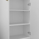 Armoire Multifonctions Chêne et Blanc Ecru 2 portes 5 Niches L 63 H 180 P 35 cm