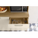 Buffet 7 Portes 2 Tiroirs 12 Niches Chêne et Blanc Ecru Gaufré L 182 H 191 P 53.3 cm