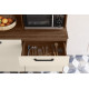 Grand Buffet 7 Portes 2 Tiroirs 12 Niches Noyer et Blanc Ecru L 182 H 191 P 53.3 cm