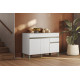 Buffet Bas 3 Portes 1 Tiroir Blanc 5 Niches L 120 H 86 P 53.3 cm