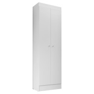 Armoire Multifonctions Blanche 2 portes 5 Niches L 63 H 180 P 35 cm