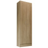 Armoire Multifonctions Imitation Chêne 2 portes 5 Niches L 63 H 180 P 35 cm