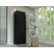 Armoire Multifonctions Noire 2 portes 5 Niches L 63 H 180 P 35 cm