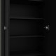 Armoire Multifonctions Noire 2 portes 5 Niches L 63 H 180 P 35 cm