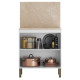 Meuble de Cuisine Bas 2 Portes 2 Niches Blanc et Crédence Marbre L 80 H 91.5 P 53.3 cm