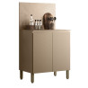 Meuble de Cuisine Bas 2 Portes 2 Niches Taupe et Crédence Marbre L 80 H 91.5 P 53.3 cm