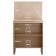 Meuble de Cuisine Bas 2 Portes 2 Niches Taupe et Crédence Marbre L 80 H 91.5 P 53.3 cm
