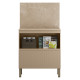 Meuble de Cuisine Bas 1 Porte 1 Tiroir Taupe et Crédence Marbre L 80 H 91.5 P 53.3 cm