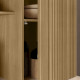 Buffet 8 Portes 1 Tiroir 18 Niches Chêne et Gris Taupe L 161 H 200 P 38.8 cm