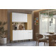 Buffet 8 Portes 1 Tiroir 18 Niches Chêne et Blanc Gaufré L 161 H 200 P 38.8 cm