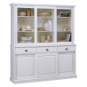 Vaisselier Blanc 6 Portes Coulissantes 3 Tiroirs 10 Niches L 178.6 H 199 P 42.3 cm