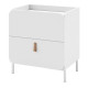 Chevet - Bout de Canapé Blanc 2 Tiroirs Dessus Crédence L 50 H 55.5 P 37 cm