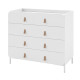 Commode Design 4 Tiroirs Blanche Dessus Crédence Pieds Métal L 90 H 81 P 45.5 cm