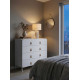Commode Design 4 Tiroirs Blanche Dessus Crédence Pieds Métal L 90 H 81 P 45.5 cm