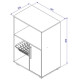 Desserte de Cuisine Micro-Onde Blanche 1 Porte 1 Panier Métal