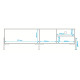 Meuble TV 80 Pouces Noir 1 Porte Coulissante 4 Niches L 185 H 51.5 P 33.5 cm