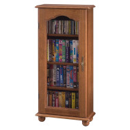 Petit Meuble Vitrine Chêne 1 Porte Vitrée Gauche  6 Niches L 49.4 H 105.8 P 21.5 cm