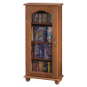 Petit Meuble Vitrine Chêne 1 Porte Vitrée Gauche  6 Niches L 49.4 H 105.8 P 21.5 cm