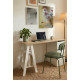 Bureau Tréteau et Caisson 3 Tiroirs Blanc et Châtaignier L 135 H 75 P 60 cm