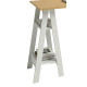 Bureau Tréteau et Caisson 3 Tiroirs Blanc et Châtaignier L 135 H 75 P 60 cm