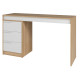 Bureau et Caisson 3 Tiroirs Amovible Blanc et Châtaignier
